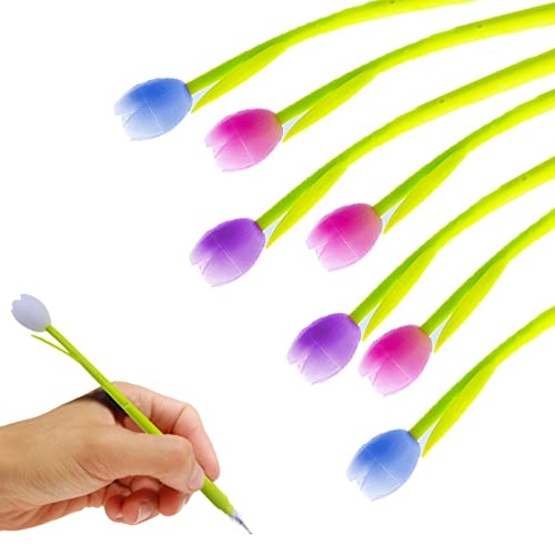 Farbveränderter Kugelschreien Netter Farbwechseln Sie Blumenstifte Gel Ink Rollerball Stift für Schulbüro Stationy 12pcs Randm von Iewroyt