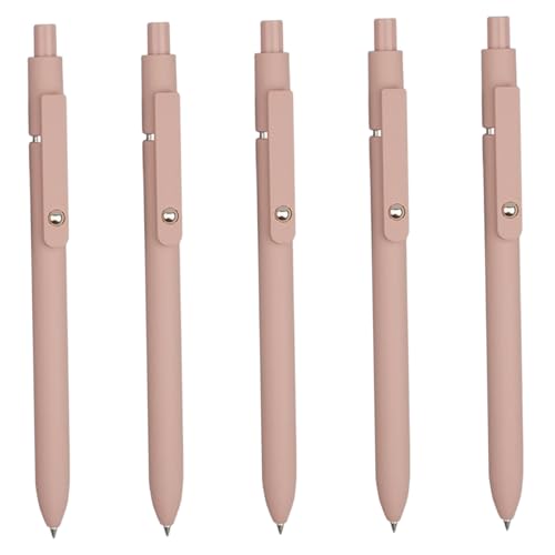 Iewroyt Gelstifte, 5pcs 0, 5 mm Feine Point -Gel -Stifte, Schnell trocken, glattes Schreiben schwarzer Tinte, einziehbare Ästhetik mit Clip für Büroschulenversorgung von Iewroyt
