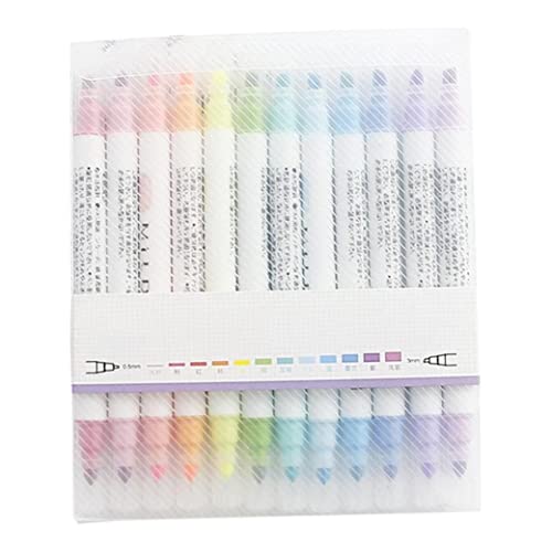 Iewroyt Highlighter Stifte Double Head Highlighter Highlighters, Kopf -Set Rainbow Pastell für Studenten Klassenzimmer - verschiedene Farben (12 -Farben) von Iewroyt