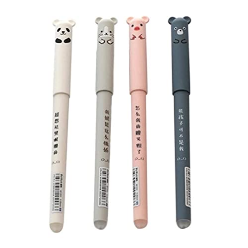 Löschbarer Stift -Reibblech -Kugel -Gel -Tinte Schwarzer Rollerball -Stift süße Büroschule für Studenten Geschenk 4pcs von Iewroyt
