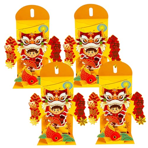 Rote Umschläge 4PCS 3D Chinesische Red Envelope, UP Dance Lucky Money -Umschläge, 2024 Fortune Money Cash Pocket Organizer für chinesisches Neujahrsstil 2 Rote Umschläge 4PCS 3D Chinesische Red Envelope, UP Dance Lucky Money -Umschläge, 2024 Fortune Money Cash Pocket Organizer für chinesisches Neujahrsstil 2 von Iewroyt