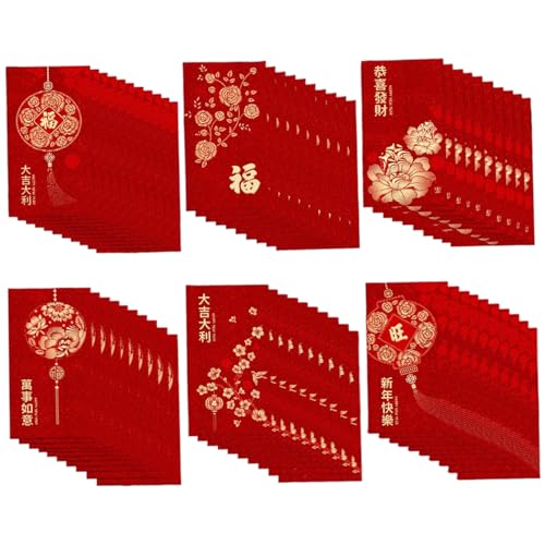 Rote Umschläge 60 PCs 2025 Mondjahr der Schlangengeldumschläge für Cash 6 Style Flower Muster Chinesisches Geldumschläge für Spring Festival, Lucky Rote Umschläge 60 PCs 2025 Mondjahr der Schlangengeldumschläge für Cash 6 Style Flower Muster Chinesisches Geldumschläge für Spring Festival, Lucky von Iewroyt
