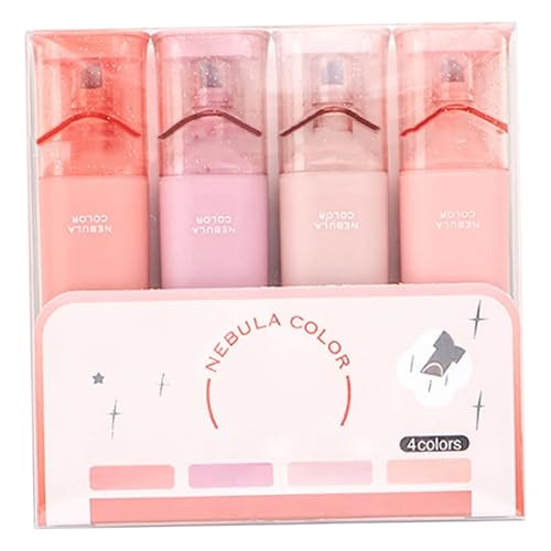 Set von 4 Glitter Highlighters Flexible Nebelfarbe Farbschwerer Linienbreite und schmudgedichte Tinte Glitzermarkierungen für funkelnde Note Einnahme von Tagebuch (Rosette) von Iewroyt