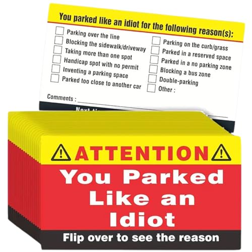 Sie haben wie ein Idiotkarten geparkt, 100pcs 3.5x2 schlechte Parkkarten, lustige schlechte Parkaufkleber, Mehrgrundverletzungen für Erwachsenen Weihnachtsgeschenke Sie haben wie ein Idiotkarten geparkt, 100pcs 3.5x2 schlechte Parkkarten, lustige schlechte Parkaufkleber, Mehrgrundverletzungen für Erwachsenen Weihnachtsgeschenke von Iewroyt