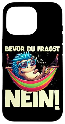 Bevor Du Fragst Nein Igel Schlechte Laune Sarkasmus Hülle für iPhone 16 Pro von Igel Sarkastische Sprüche Lustige Aussagen