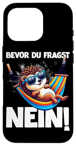 Bevor Du Fragst Nein Igel Schlechte Laune Sarkasmus Hülle für iPhone 16 Pro von Igel Sarkastische Sprüche Lustige Aussagen