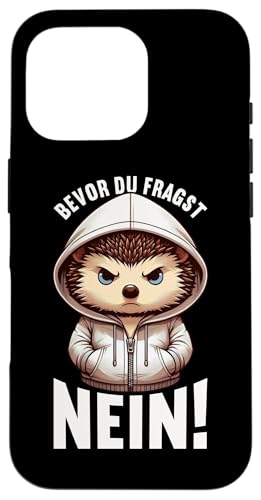 Bevor Du Fragst Nein Igel Schlechte Laune Sarkasmus Hülle für iPhone 16 Pro von Igel Sarkastische Sprüche Lustige Aussagen