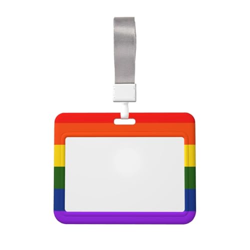 Ausweishalter mit Regenbogen-Flagge, mit Umhängeband, doppelseitig, für Büro und Veranstaltungen Ausweishalter mit Regenbogen-Flagge, mit Umhängeband, doppelseitig, für Büro und Veranstaltungen von IguaTu