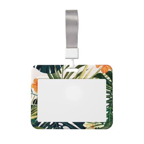 Ausweishalter mit Umhängeband, tropische Sommer-Hawaii-Blume, Palmenblätter, doppelseitig, für Büro und Veranstaltungen Ausweishalter mit Umhängeband, tropische Sommer-Hawaii-Blume, Palmenblätter, doppelseitig, für Büro und Veranstaltungen von IguaTu