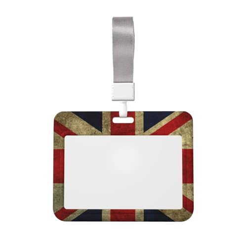 Ausweishalter mit britischer Flagge, mit Umhängeband, doppelseitig, für Büro und Veranstaltungen Ausweishalter mit britischer Flagge, mit Umhängeband, doppelseitig, für Büro und Veranstaltungen von IguaTu