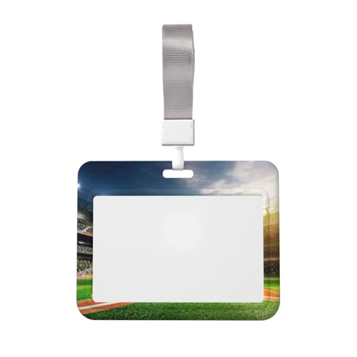 Grüner Baseballfeld-Hintergrund, Ausweishalter mit Umhängeband, doppelseitiger Kartenschutzhülle für Büro und Veranstaltungen Grüner Baseballfeld-Hintergrund, Ausweishalter mit Umhängeband, doppelseitiger Kartenschutzhülle für Büro und Veranstaltungen von IguaTu