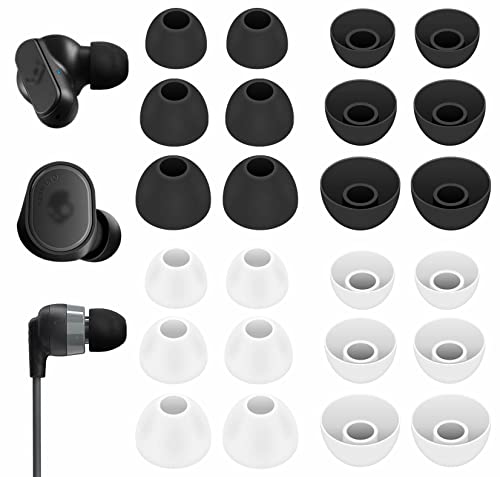 12 Paar Ohrstöpsel, kompatibel mit Skullcandy In-Ear-Kopfhörern, Ersatz-Flexible Silikon-Ohrstöpsel, kompatibel mit Skullcandy Dime/Sesh Evo/Jib/Ink'd+ – Schwarz / Weiß 12 Paar Ohrstöpsel, kompatibel mit Skullcandy In-Ear-Kopfhörern, Ersatz-Flexible Silikon-Ohrstöpsel, kompatibel mit Skullcandy Dime/Sesh Evo/Jib/Ink'd+ – Schwarz / Weiß von IiEXCEL