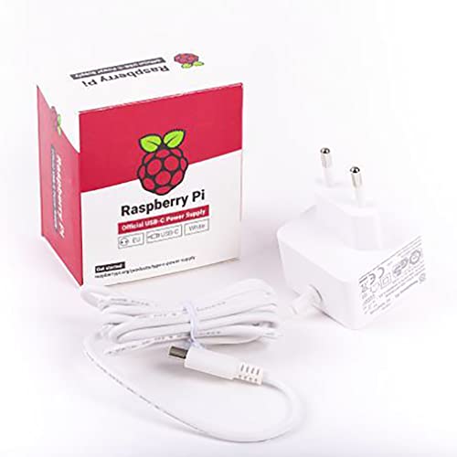 Raspberry Pi Official Power Supply Adapter for Pi 4 Model B (Pi 4B), 15.3W 5.1V 3A, USB-C (USB Type C Interface), with 1.5M Cable, White Color von Iiunius