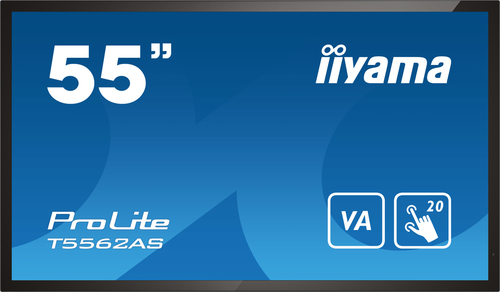 IIYAMA ProLite T5562AS-B1 139cm (55) 4K UHD Monitor HDMI Touchscreen [Energieklasse G] (T5562AS-B1) von Iiyama