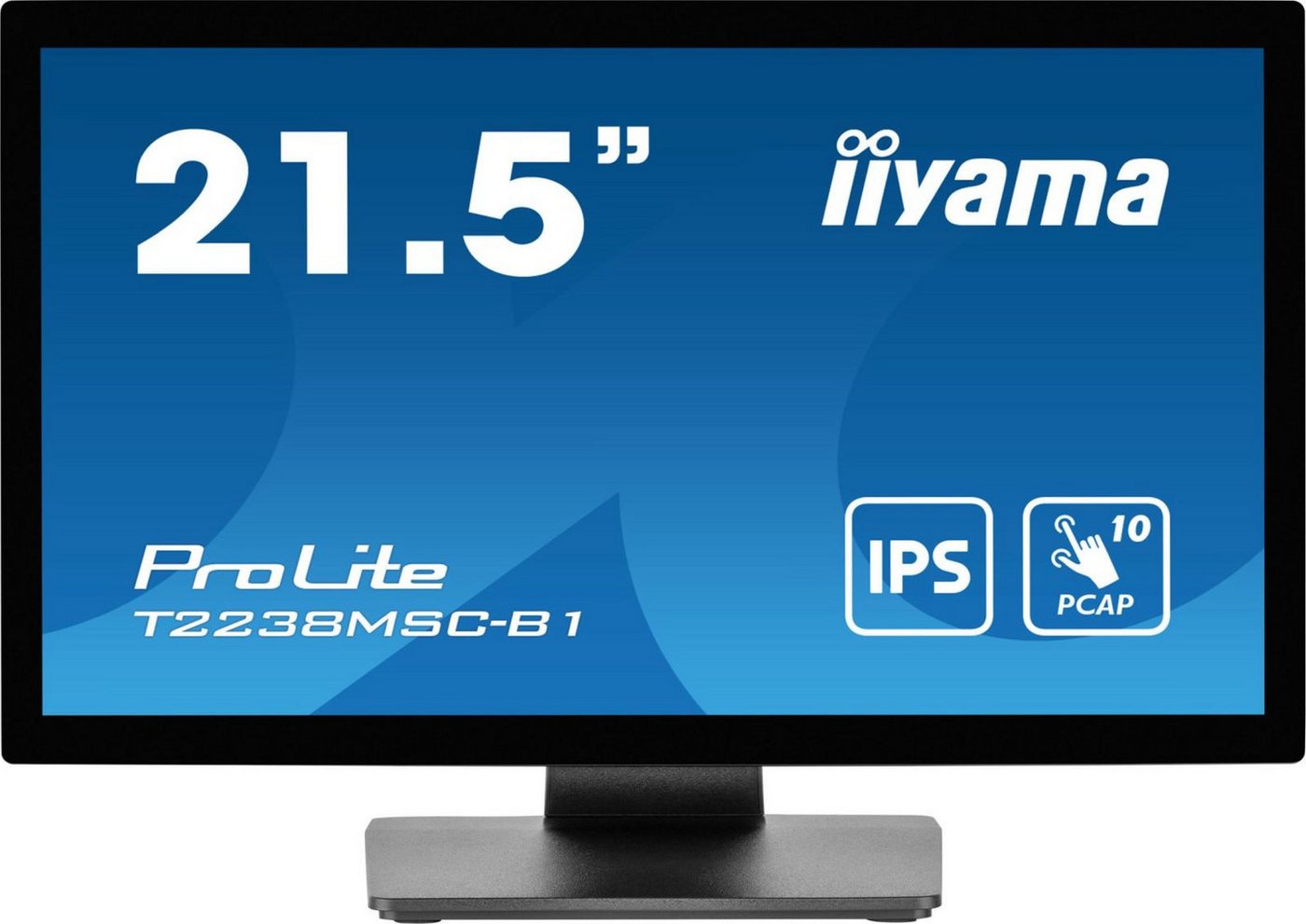 Iiyama 54.5cm (21,5) T2238MSC-B1 16:9 M-Touch HDMI+DP+USB retail TFT-Monitor (1920 x 1080 px, Full HD, 5 ms Reaktionszeit, IPS, Touchscreen, Lautsprecher, HDCP) von Iiyama