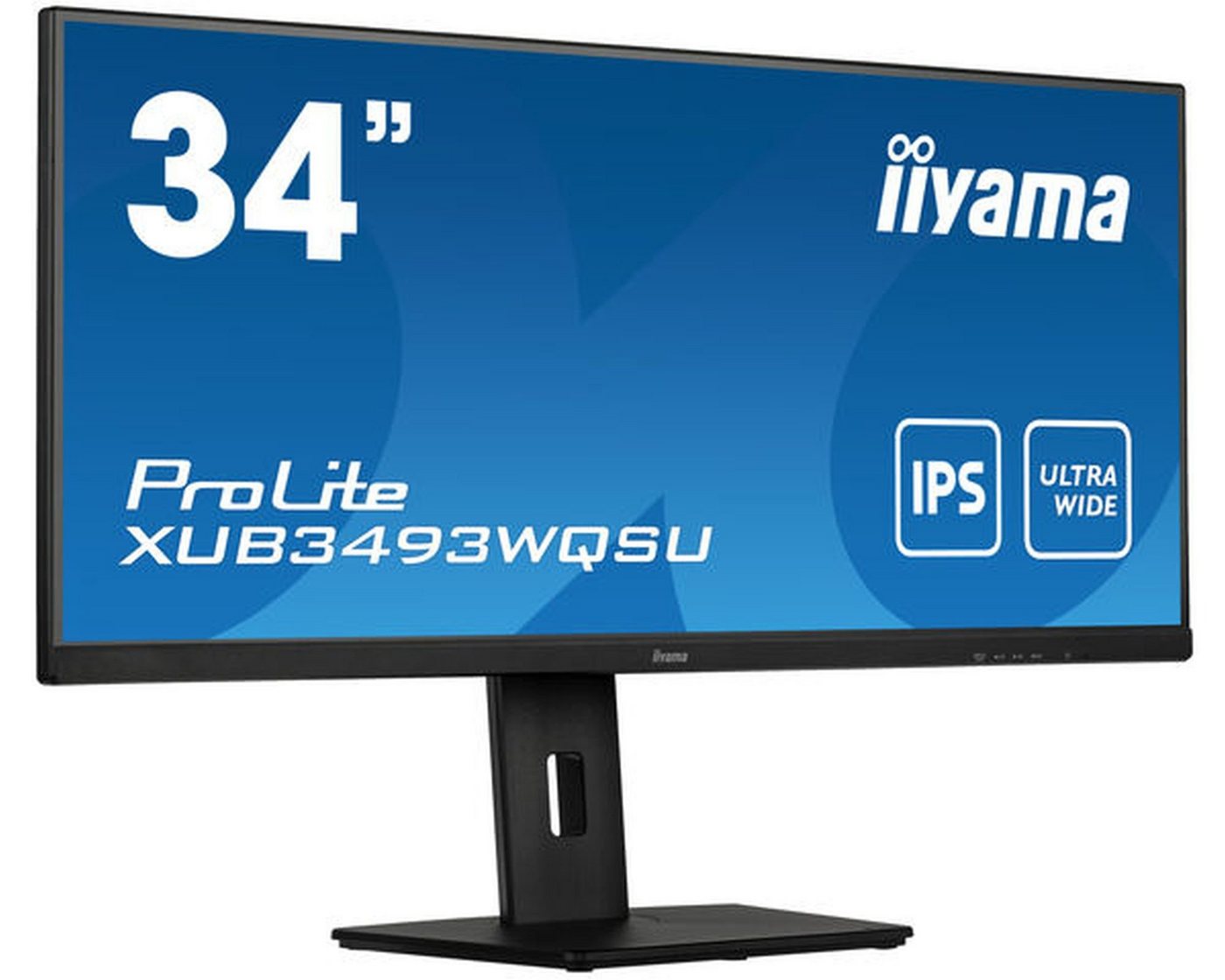 Iiyama 86,7cm (34) XUB3493WQSU-B5 21:9 2xHDMI+DP+2xUSB I retail TFT-Monitor (3440 x 1440 px, UltraWide Quad HD, 4 ms Reaktionszeit, 75 Hz, IPS, Lautsprecher, FreeSync, HDCP, Höhenverstellbar) von Iiyama