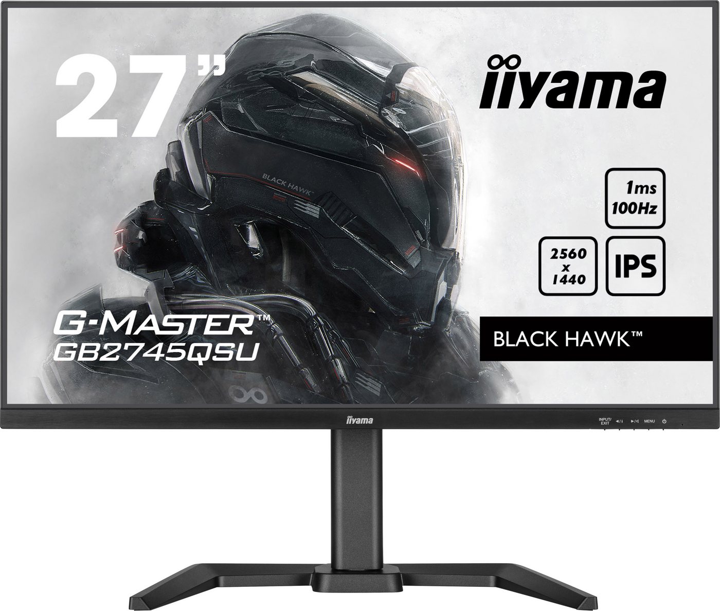 Iiyama G2745QSU Gaming-Monitor (68,5 cm/27 ", 2560 x 1440 px, WQHD, 1 ms Reaktionszeit, 100 Hz, IPS) von Iiyama