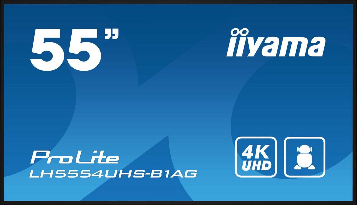 Iiyama LH5554UHS-B1AG 54.6inch 500cd/m2 High Brightness Professional Large TFT-Monitor (3840 x 2160 px, 4K Ultra HD, 8 ms Reaktionszeit, IPS, Wi-Fi, Lautsprecher, HDCP) von Iiyama