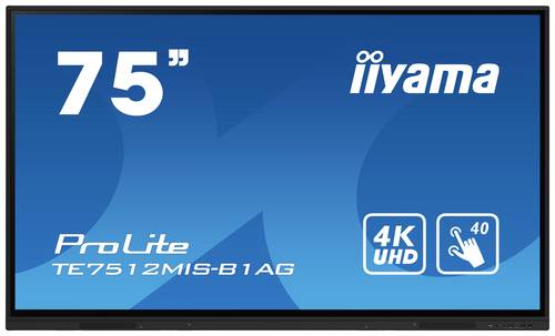 Iiyama PROLITE TE7512MIS-B1AG Digital Signage Display 189.3cm 74.5 Zoll 3840 x 2160 Pixel 24/7 von Iiyama