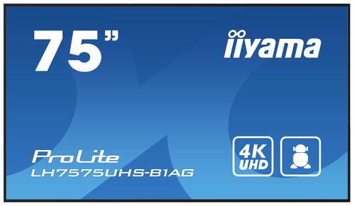 Iiyama ProLite LH7575UHS-B1AG Digital Signage Display EEK: G (A - G) 190.5cm (75 Zoll) 3840 x 2160 P von Iiyama