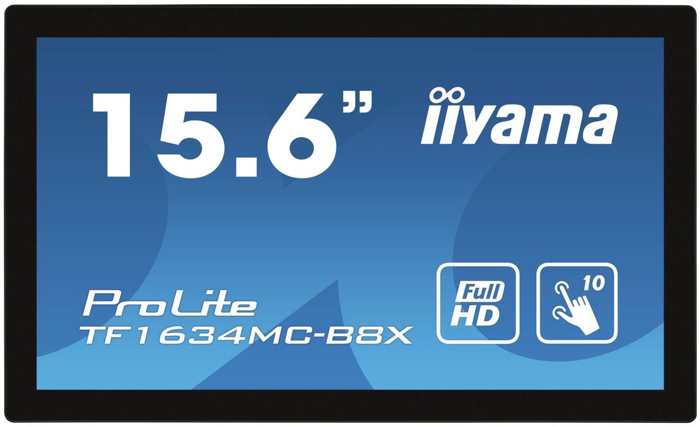 Iiyama TF1634MC-B8X 15.6IN IPS TFT-Monitor (1920 x 1080 px, Full HD, IPS, Touchscreen, Eingebautes Mikrofon, HDCP) von Iiyama