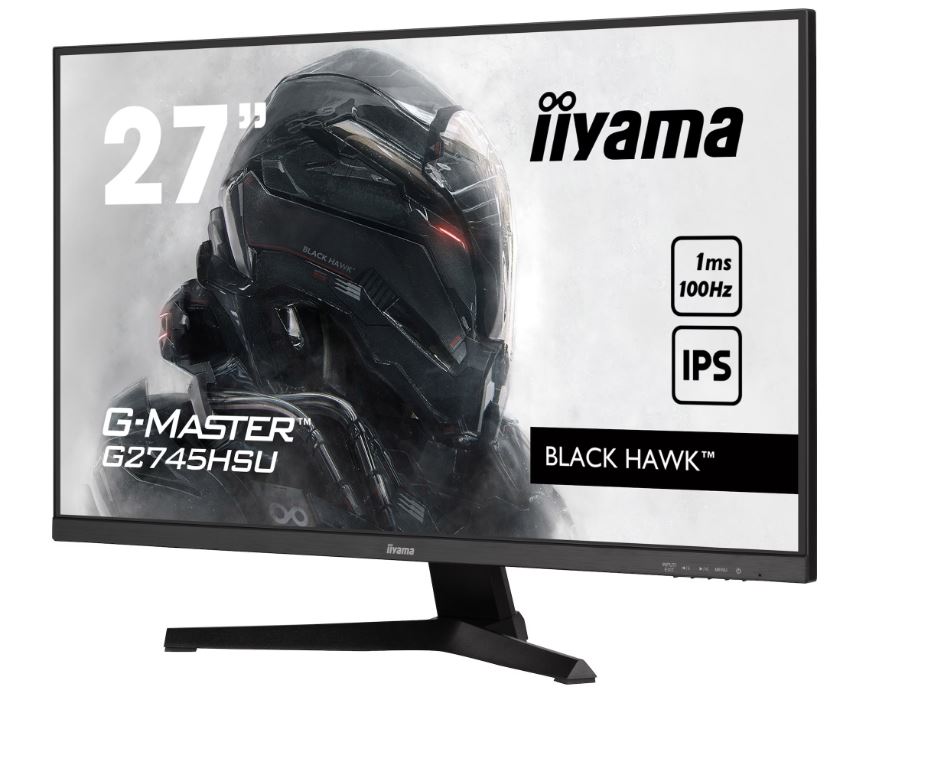 iiyama G-MASTER Black Hawk G2745HSU-B1 - LED-Monitor - 68.5 cm (27) - 1920 x 1080 Full HD (1080p) @ 100 Hz - IPS - 250 cd/m² - 1000:1 - 1 ms - HDMI, DisplayPort - Lautsprecher - mattschwarz [Energieklasse E] (G2745HSU-B1) von Iiyama