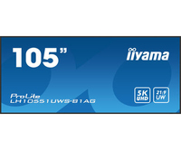 iiyama LH10551UWS-B1AG Signage-Display Digital Signage Flachbildschirm 2,66 m (104.7) LED 500 cd/m² UltraWide Full HD Schwarz 24/7 von Iiyama