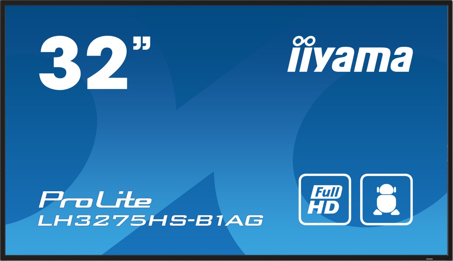 iiyama LH3275HS-B1AG Signage-Display Digital Signage Flachbildschirm 81,3 cm (32) LCD WLAN 500 cd/m² Full HD Schwarz Eingebauter Prozessor Android 11 24/7 (LH3275HS-B1AG) von Iiyama