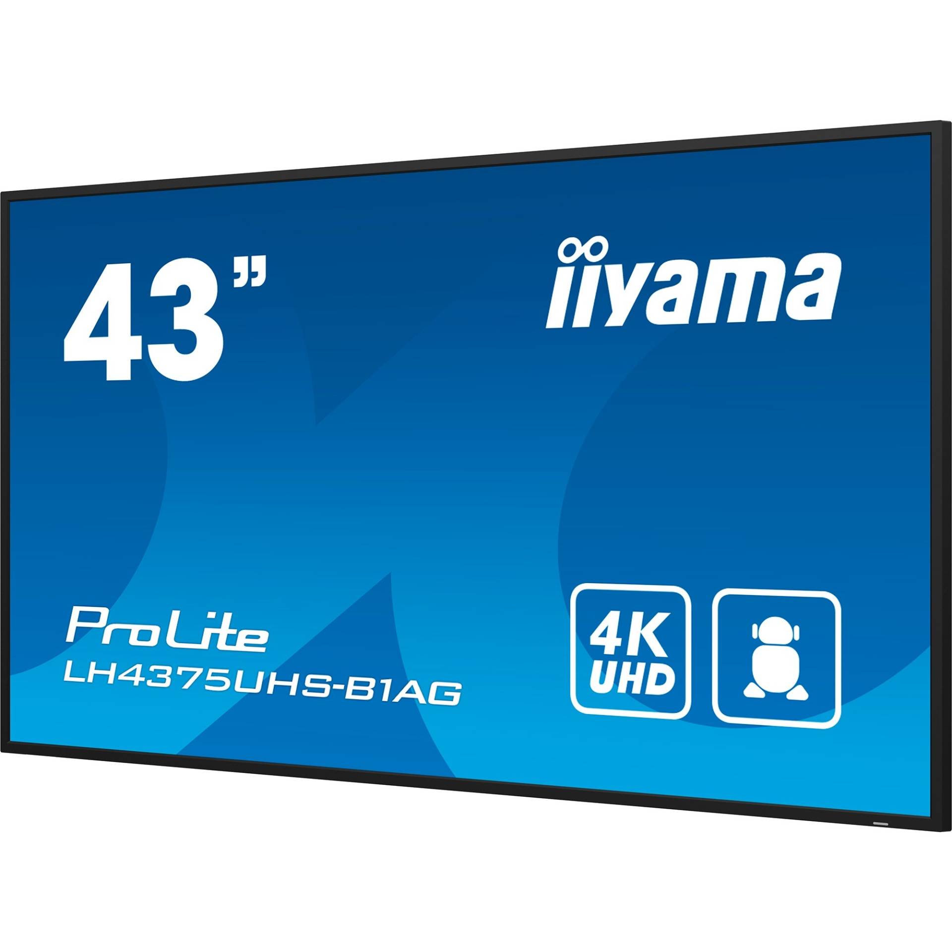 iiyama LH4375UHS-B1AG Signage-Display 108 cm (42.5) LCD 500 cd/m² 4K Ultra HD Eingebauter Prozessor Android 8.0 18/7 [Energieklasse G] (LH4375UHS-B1AG) von Iiyama