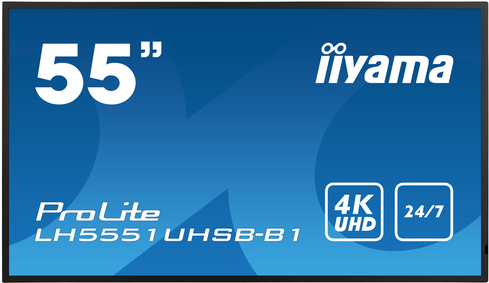 iiyama LH5551UHSB-B1 Signage-Display Interaktiver Flachbildschirm 137,2 cm (54 ) IPS 800 cd/m² 4K Ultra HD Schwarz 24/7 [Energieklasse G] (LH5551UHSB-B1) von Iiyama