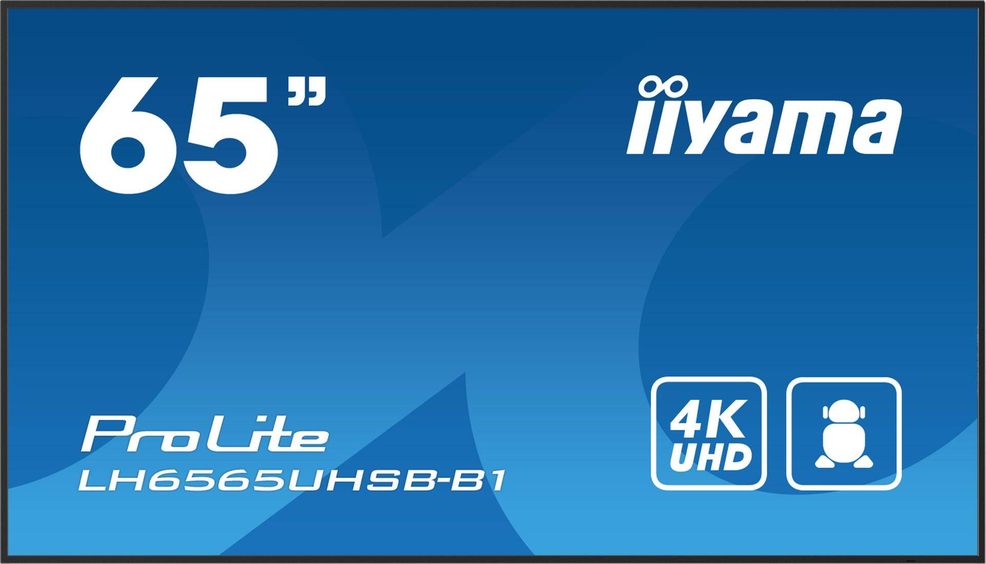 iiyama LH6565UHSB-B1 Signage-Display Kiosk-Design 163,8 cm (64.5) LED WLAN 800 cd/m² 4K Ultra HD Schwarz Eingebauter Prozessor Android 11 24/7 [Energieklasse E] (LH6565UHSB-B1) von Iiyama