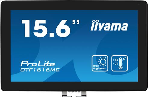 iiyama OTF1616MC-B1 Signage-Display Digital Signage Flachbildschirm 39,6 cm (15.6) LCD 1100 cd/m² Full HD Schwarz Touchscreen (OTF1616MC-B1) von Iiyama
