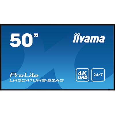 iiyama ProLite LH5041UHS-B2AG 125,7cm (50") 4K UHD Signage Monitor VGA/HDMI/RJ45 von Iiyama