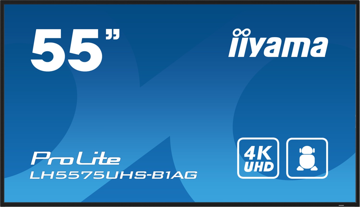 iiyama ProLite LH5575UHS-B1AG - 140 cm (55) Diagonalklasse (139 cm (54.6) sichtbar) LCD-Display mit LED-Hintergrundbeleuchtung - Digital Signage - mit integrierter Media Player, SDM Slot PC - 4K UHD (2160p) 3840 x 2160 - schwarze Blende mit mattem Finish [Energieklasse G] (LH5575UHS-B1AG) von Iiyama