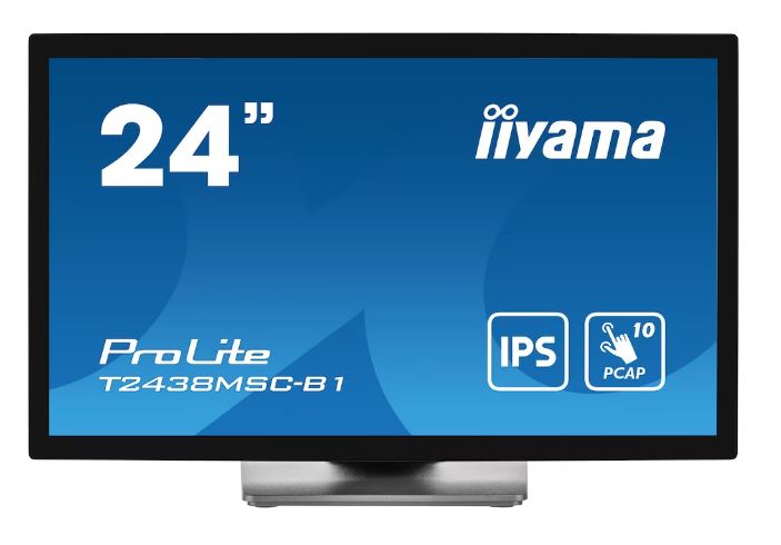 iiyama ProLite T2438MSC-B1 - LED-Monitor - 61 cm (24) (23.8 sichtbar) - Touchscreen - 1920 x 1080 Full HD (1080p) - IPS - 600 cd/m² - 1000:1 - 5 ms - HDMI, DisplayPort - Lautsprecher - mattschwarz [Energieklasse E] (T2438MSC-B1) von Iiyama