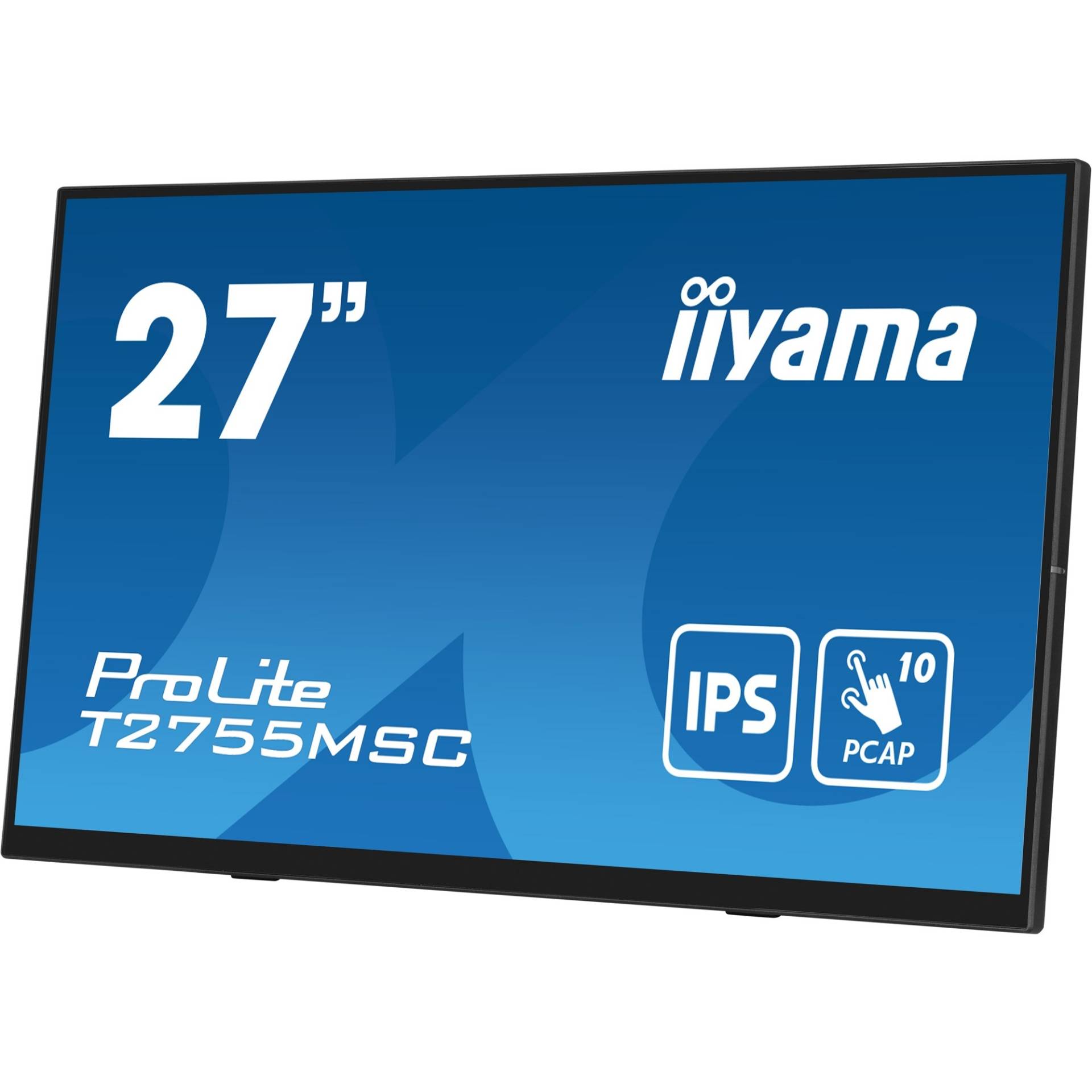 iiyama ProLite T2755MSC-B1 - LED-Monitor - 68.6 cm (27) - Touchscreen - 1920 x 1080 Full HD (1080p) @ 60 Hz - IPS - 400 cd/m² - 1000:1 - 5 ms - HDMI, DisplayPort - Lautsprecher - Schwarz, Matte [Energieklasse E] (T2755MSC-B1) von Iiyama