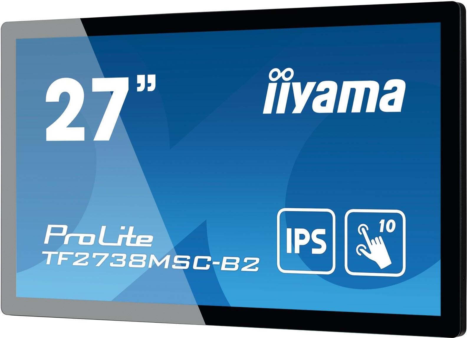 iiyama ProLite TF2738MSC-B2 - LED-Monitor - 68.6 cm (27) - offener Rahmen - Touchscreen - 1920 x 1080 Full HD (1080p) @ 60 Hz - A-MVA+ - 300 cd/m² - 3000:1 - 5 ms - HDMI, DVI, DisplayPort - Lautsprecher - Schwarz von Iiyama