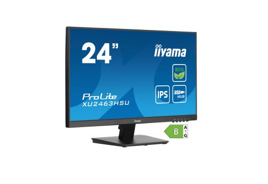 iiyama ProLite XU2463HSU-B1 - LED-Monitor - 61 cm (24) (23.8 sichtbar) - 1920 x 1080 Full HD (1080p) @ 100 Hz - IPS - 250 cd/m² - 1300:1 - 3 ms - HDMI, DisplayPort - Lautsprecher - Schwarz, Matt [Energieklasse B] (XU2463HSU-B1) von Iiyama