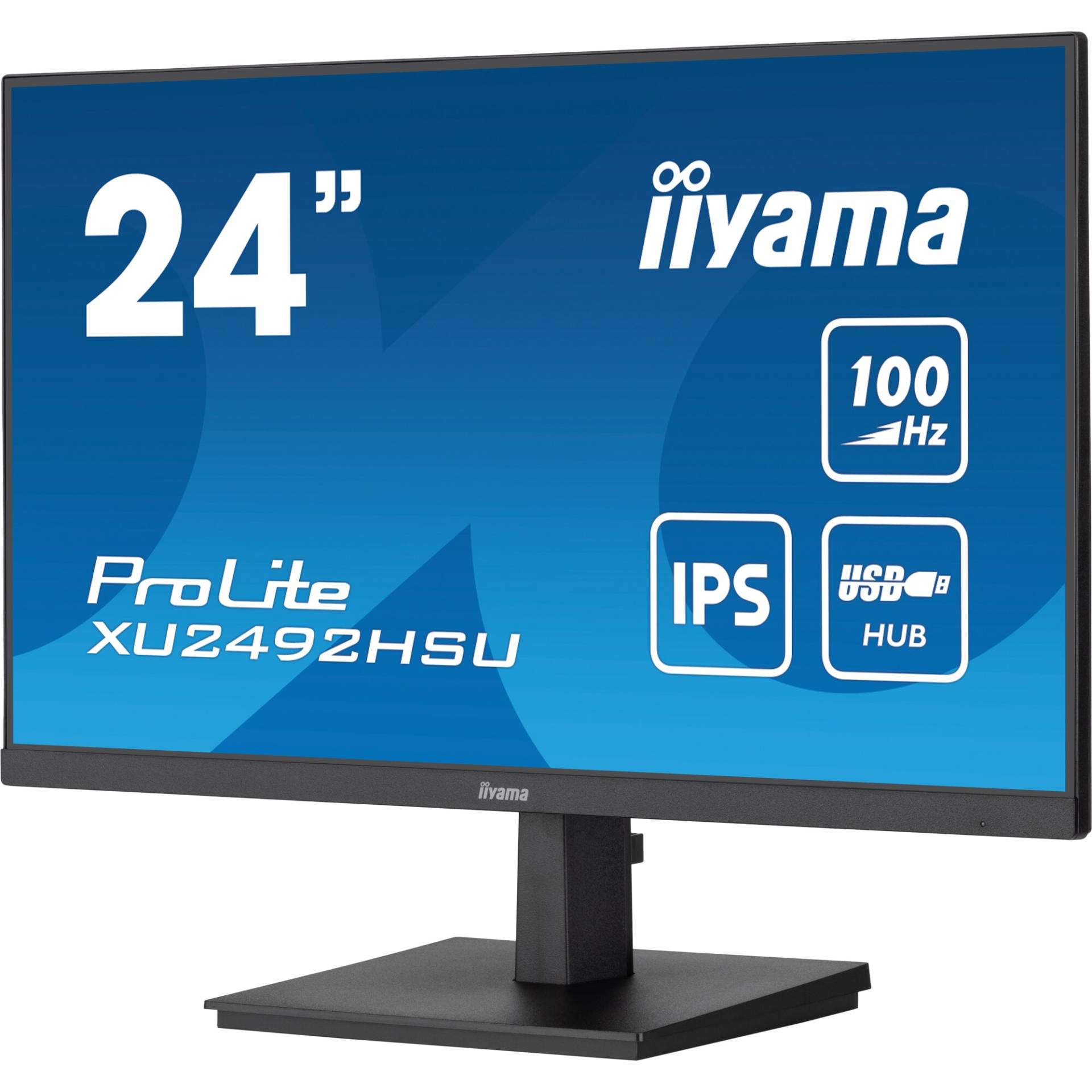 iiyama ProLite XU2492HSU-B6 - LED-Monitor - 61 cm (24) (23.8 sichtbar) - 1920 x 1080 Full HD (1080p) @ 100 Hz - IPS - 250 cd/m² - 1300:1 - 0.4 ms - HDMI, DisplayPort - Lautsprecher - mattschwarz [Energieklasse D] (XU2492HSU-B6) von Iiyama