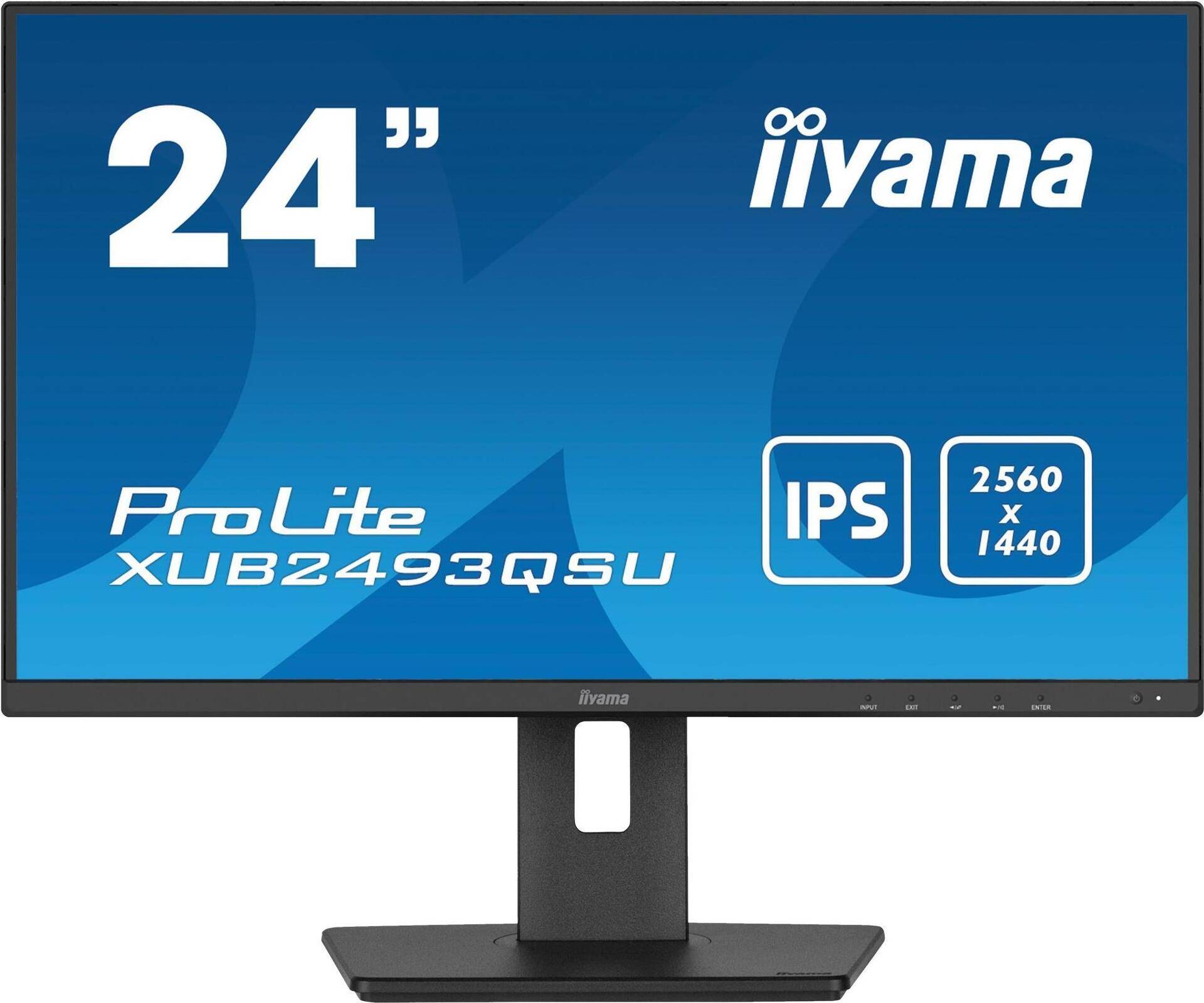 iiyama ProLite XUB2493QSU schwarz 16:9 23.8/60.5 cm Auflösung: 2560 x 1440 1.000:1 (statisch) 4ms IPS HDMI DisplayPort USB [Energieklasse D] (XUB2493QSU-B5) von Iiyama