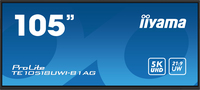 iiyama TE10518UWI-B1AG Signage-Display Digitale A-Platine 2,67 m (105) LED WLAN 450 cd/m² 5K Ultra HD Schwarz Touchscreen Eingebauter Prozessor Android 24/7 von Iiyama