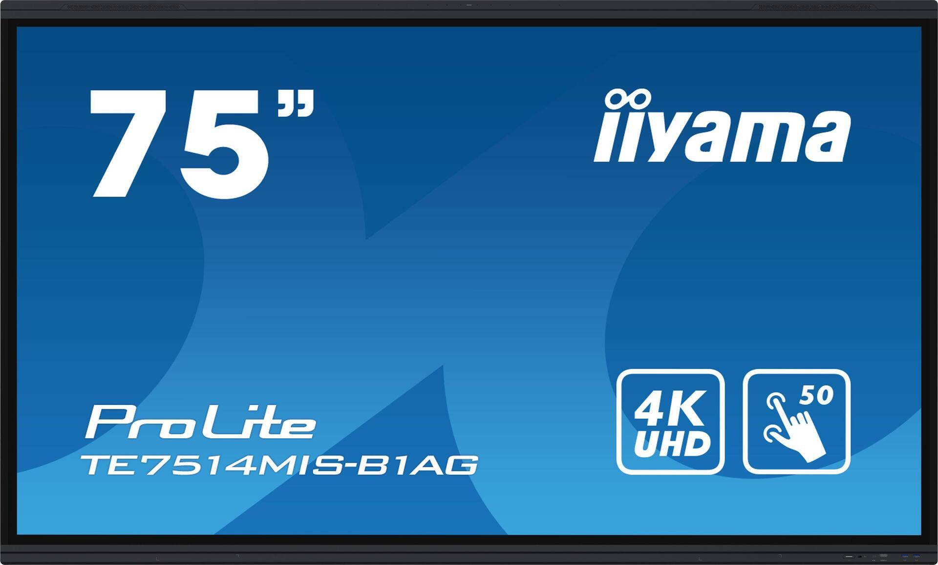 iiyama TE7514MIS-B1AG Signage-Display Interaktiver Flachbildschirm 190,5 cm (75 ) LCD WLAN 435 cd/m² 4K Ultra HD Schwarz Touchscreen Eingebauter Prozessor Android 24/7 (TE7514MIS-B1AG) von Iiyama