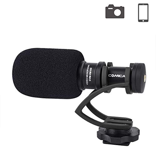 Comica Kameramikrofon Richtungskondensator Shotgun Video Mikrofon mit Windsack für DSLR, spiegellose Kameras und Smartphones (CVM-VM10II B) von Ikan
