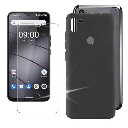 Ikiiqii Hülle für Gigaset GS5 Pro (6.30") Schutzhülle Black Bumper Cover Sanft Silikon TPU Schale Case Handyhülle + Gehärtetes Glass schutzfolie Temperierte Folie von Ikiiqii