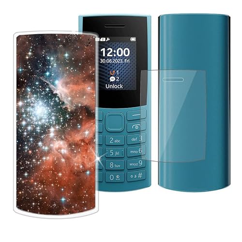 Ikiiqii Hülle für Nokia 105 4G 2023 (1.80") Schutzhülle Clear Bumper Cover Sanft Silikon TPU Schale Case Handyhülle + Gehärtetes Glass schutzfolie Temperierte Folie - Nebelflecken von Ikiiqii