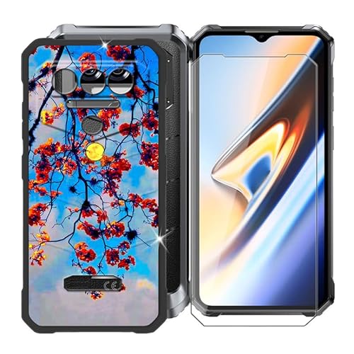 Ikiiqii Hülle für Oukitel WP38 (6.52") Schutzhülle Black Bumper Cover Sanft Silikon TPU Schale Case Handyhülle + Gehärtetes Glass schutzfolie Temperierte Folie - Gutes Wetter von Ikiiqii