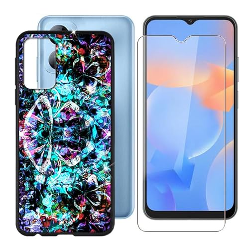 Ikiiqii für Blackview A52 Pro (6.50") Handyhülle + Gehärtetes Glas, Hülle rutschfeste Stoßfest Sturzsichere Schutzhülle Weich Silikon Case - fantasievoll von Ikiiqii