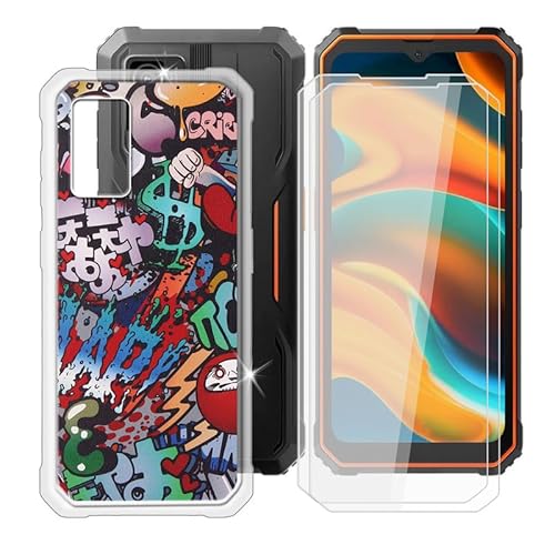 Ikiiqii für Blackview BV4800 (6.56") Handyhülle + Displayschutz(2 Sätze), Hülle rutschfeste Stoßkasten Schale Schutzhülle + Gehärtetes Glas - Nahtlos 1 von Ikiiqii