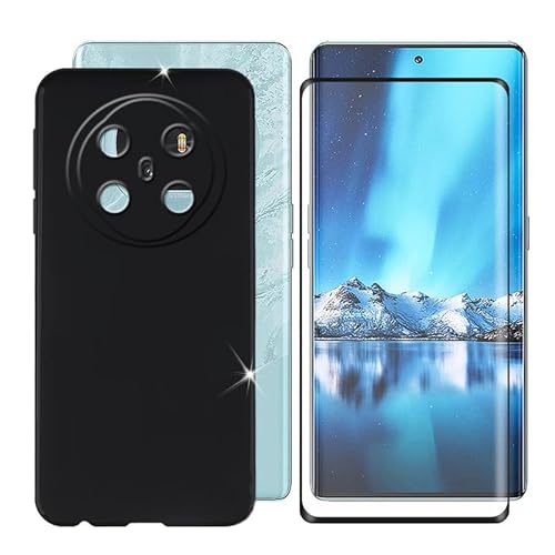Ikiiqii für Cubot X90 (6.67") Handyhülle + Gehärtetes Glas, Hülle rutschfeste Stoßfest Sturzsichere Schutzhülle Weich Silikon Case - Schwarz von Ikiiqii