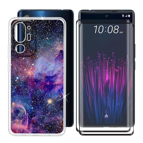 Ikiiqii für HTC U24 Pro (6.80") Handyhülle + Displayschutz(2 Sätze), Hülle rutschfeste Stoßkasten Schale Schutzhülle + Gehärtetes Glas - Buntes von Ikiiqii
